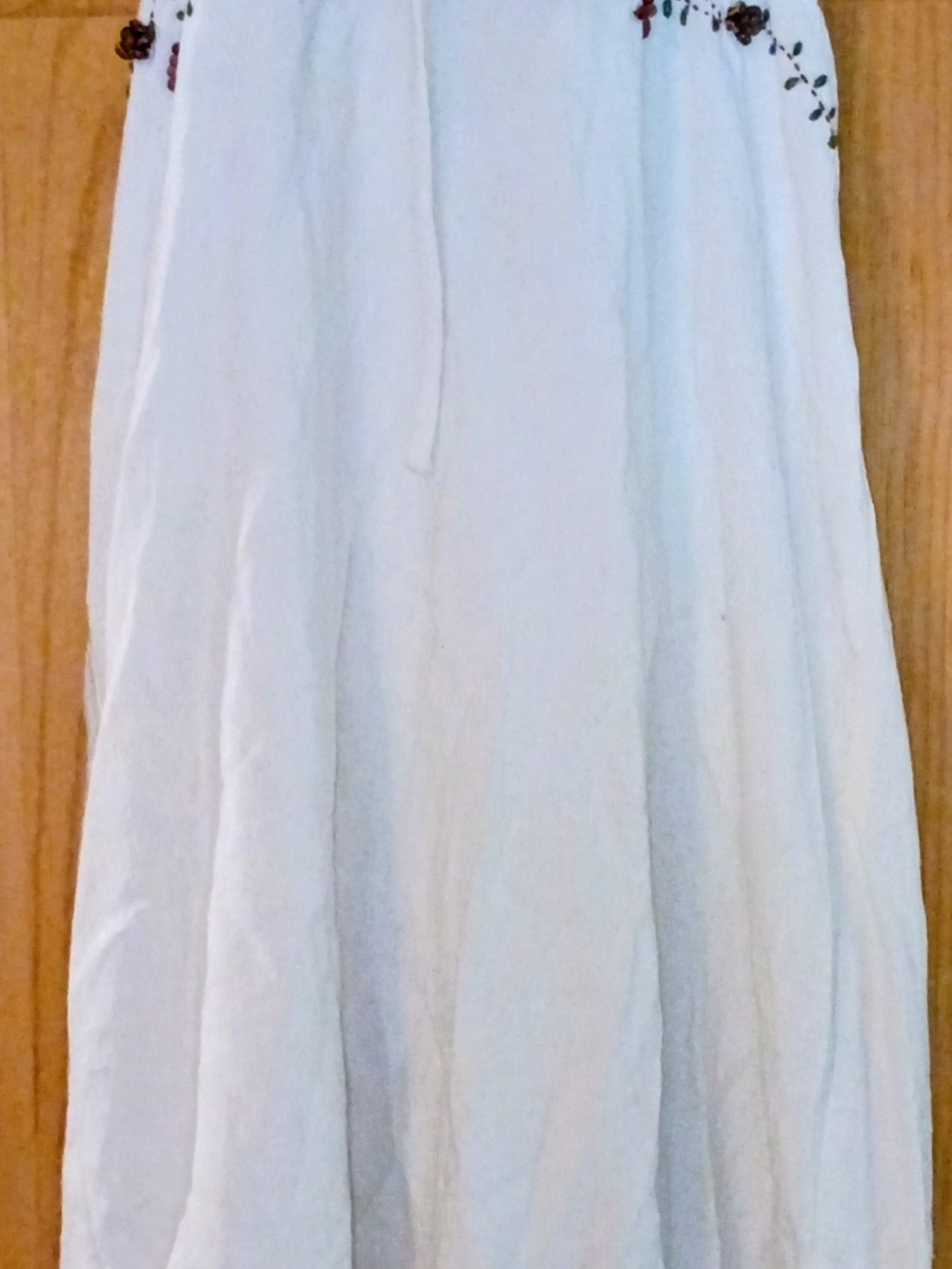 Jayli White Midi Sundress with Floral Accent. Linen
